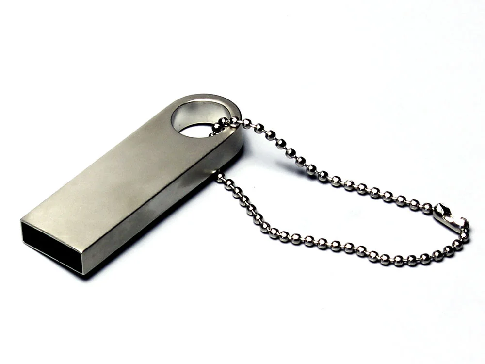 USB 2.0-флешка на 4 Гб с мини чипом и круглым отверстием серебристый 4Gb - фото 1