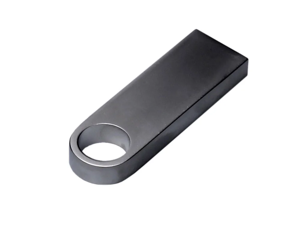 USB 2.0-флешка на 4 Гб с мини чипом и круглым отверстием серебристый 4Gb - фото 3