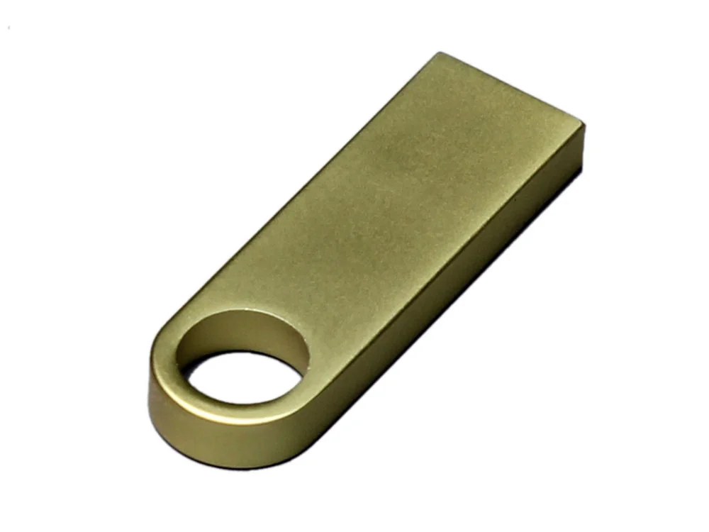 USB 2.0-флешка на 4 Гб с мини чипом и круглым отверстием золотистый 4Gb - фото 3