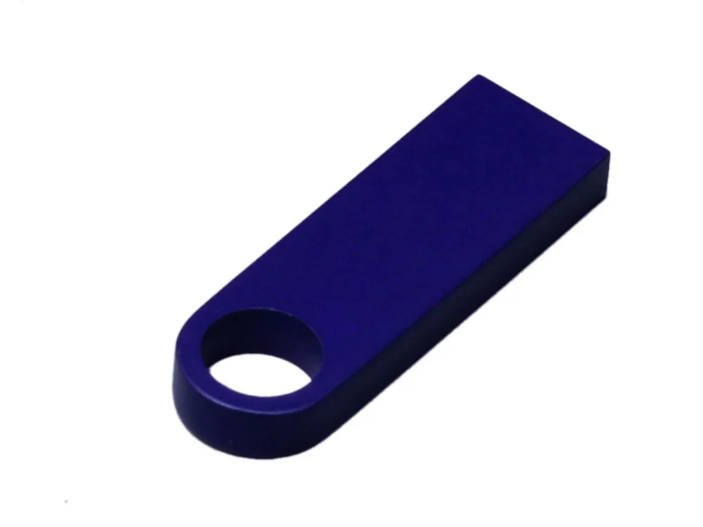 USB 2.0-флешка на 4 Гб с мини чипом и круглым отверстием синий 4Gb - фото 2