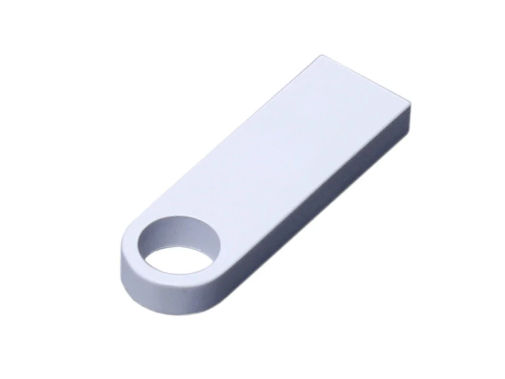 USB 2.0-флешка на 8 Гб с мини чипом и круглым отверстием белый 8Gb - фото 1