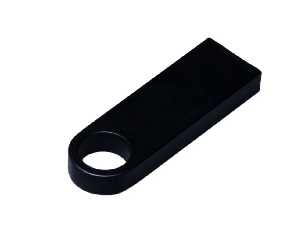 USB 2.0-флешка на 8 Гб с мини чипом и круглым отверстием черный 8Gb - фото 1
