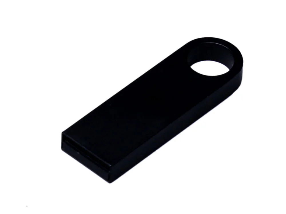 USB 2.0-флешка на 8 Гб с мини чипом и круглым отверстием черный 8Gb - фото 2
