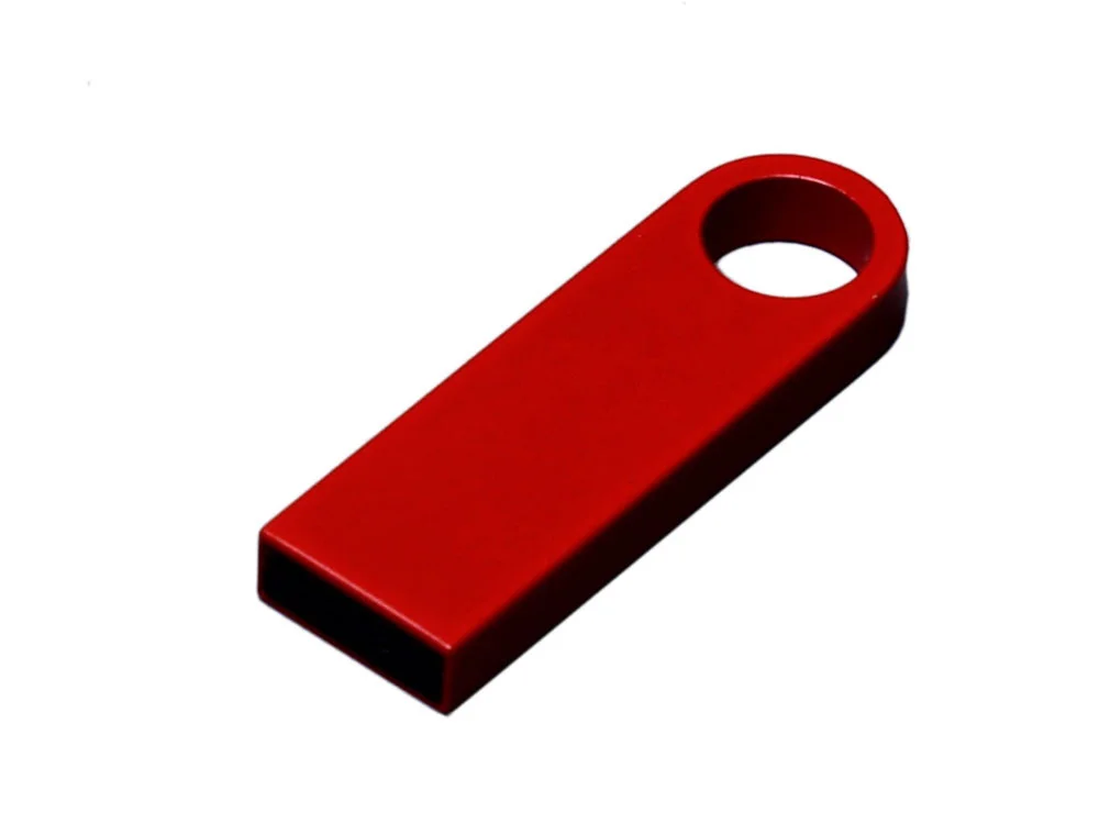 USB 2.0-флешка на 8 Гб с мини чипом и круглым отверстием красный 8Gb - фото 1