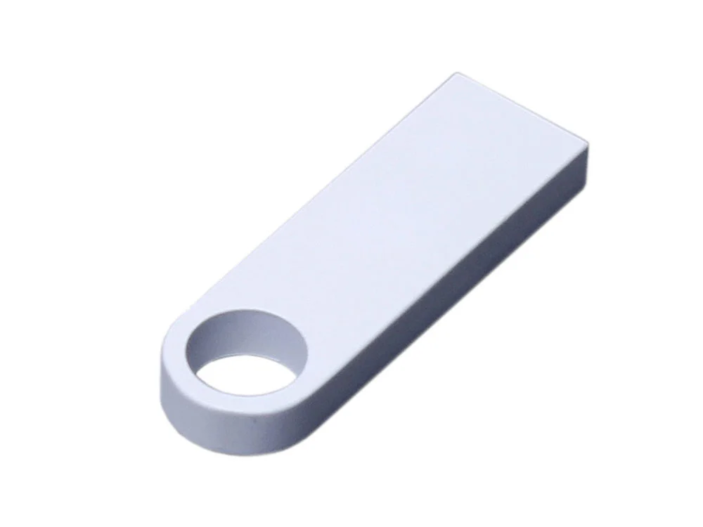 USB 2.0-флешка на 16 Гб с мини чипом и круглым отверстием белый 16Gb - фото 1