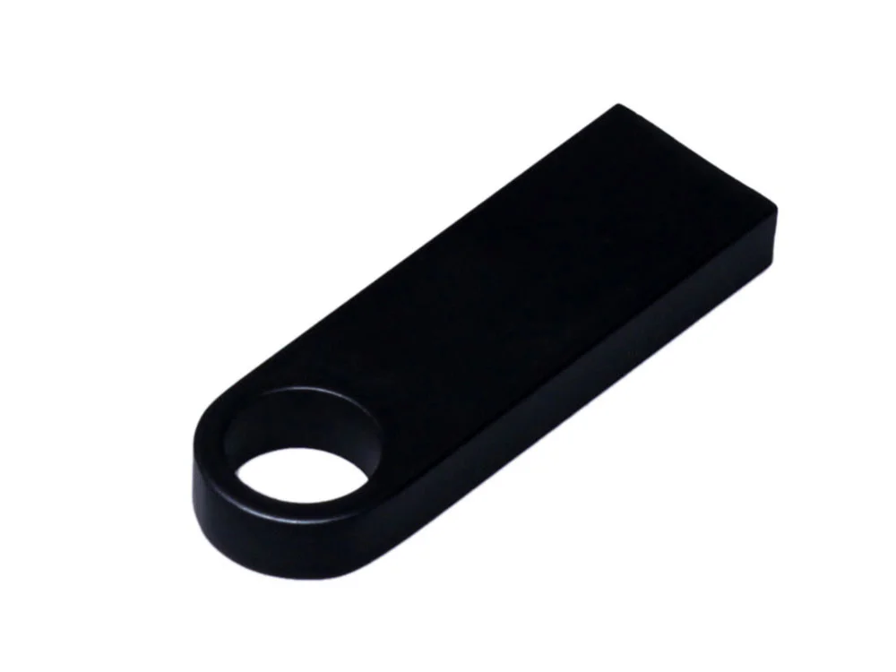 USB 2.0-флешка на 16 Гб с мини чипом и круглым отверстием черный 16Gb - фото 1