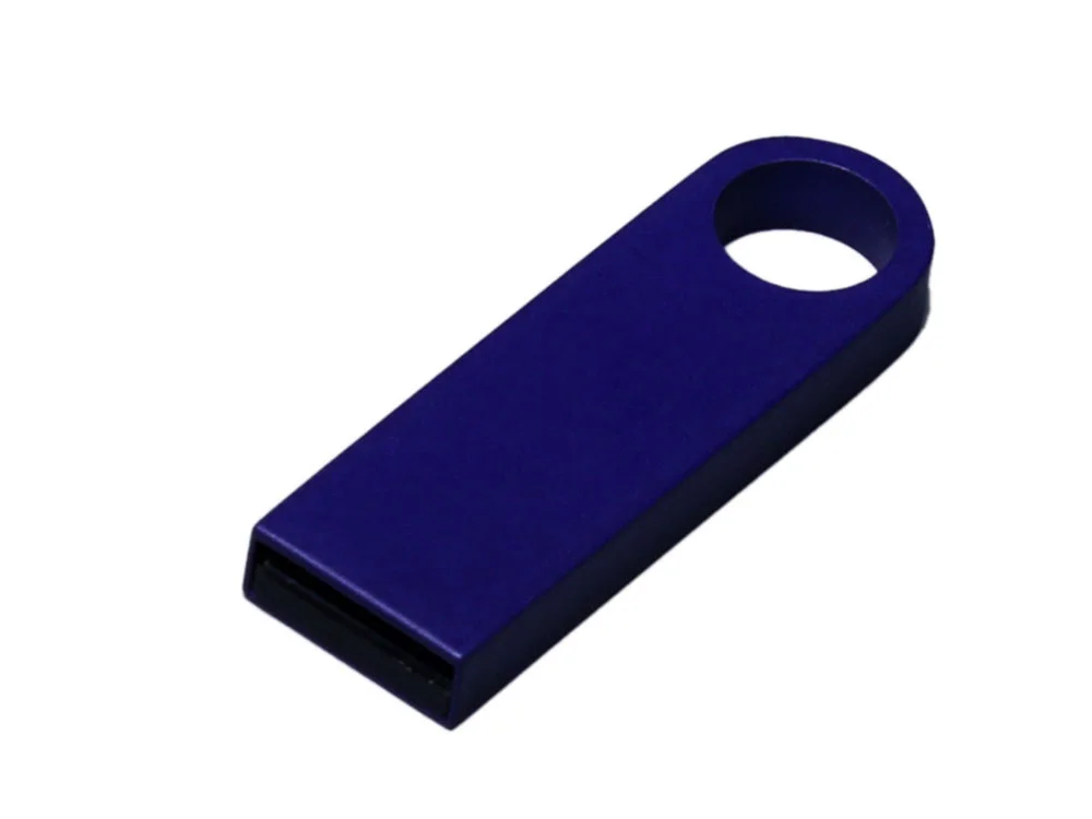 USB 2.0-флешка на 16 Гб с мини чипом и круглым отверстием синий 16Gb - фото 1