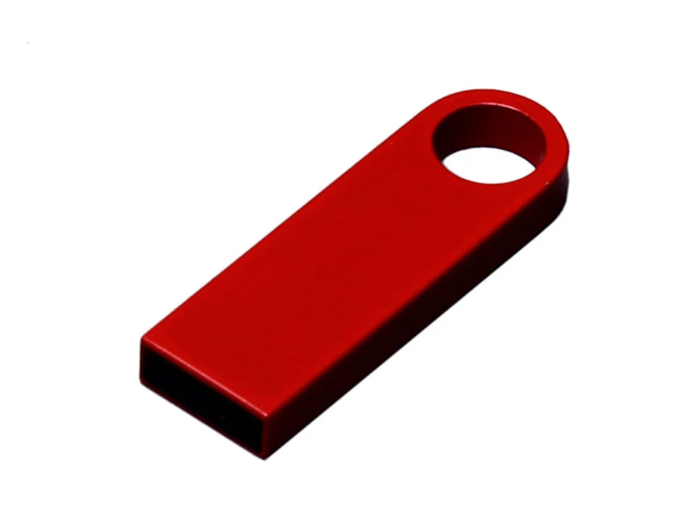 USB 2.0-флешка на 16 Гб с мини чипом и круглым отверстием красный 16Gb - фото 1