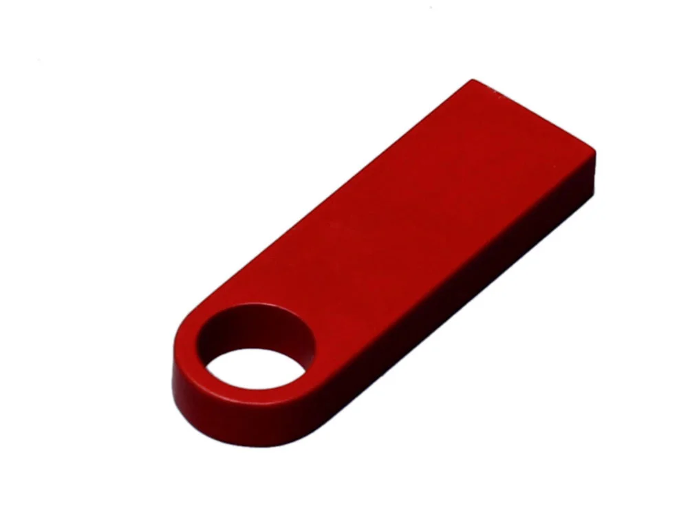 USB 2.0-флешка на 16 Гб с мини чипом и круглым отверстием красный 16Gb - фото 2