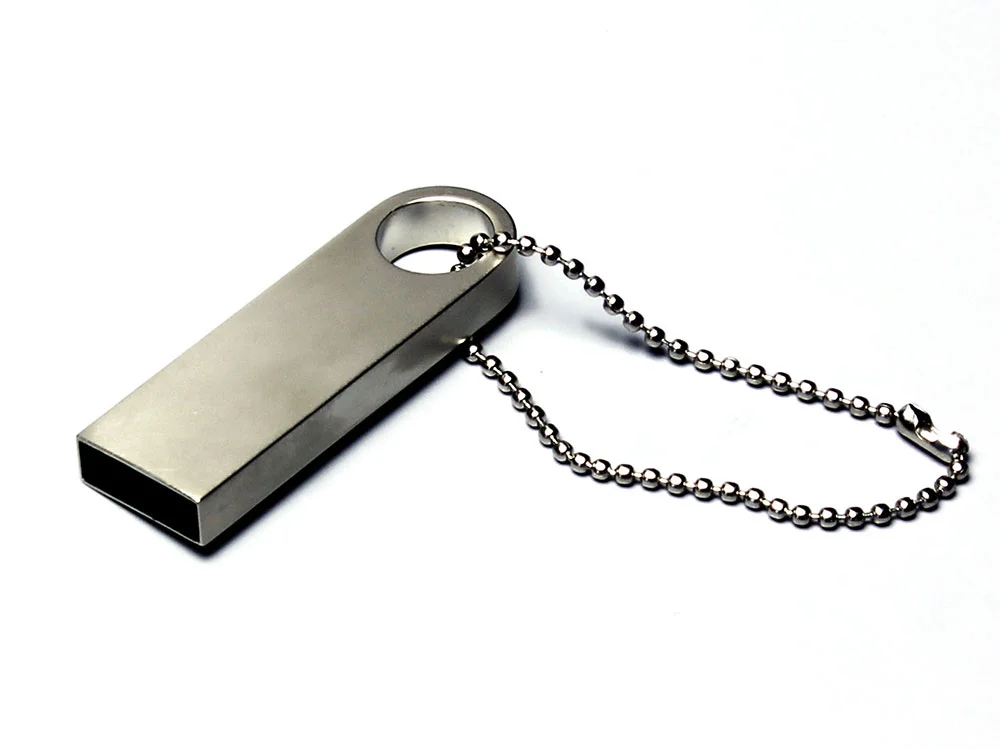 USB 2.0-флешка на 128 Гб с мини чипом и круглым отверстием серебристый 128Gb - фото 1