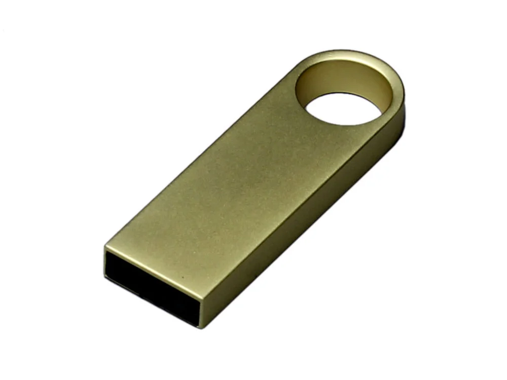 USB 2.0-флешка на 128 Гб с мини чипом и круглым отверстием золотистый 128Gb - фото 2