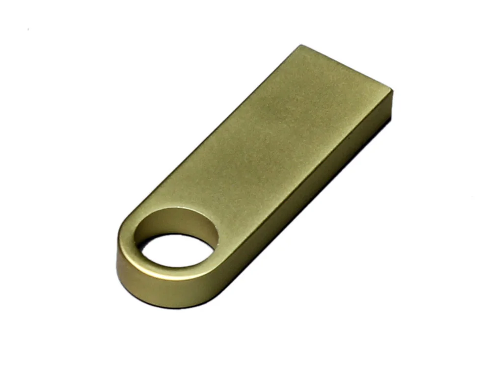 USB 2.0-флешка на 128 Гб с мини чипом и круглым отверстием золотистый 128Gb - фото 3