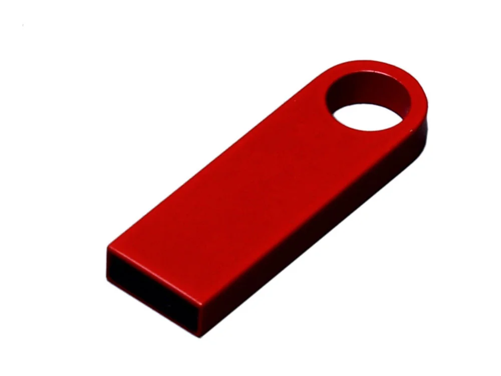 USB 2.0-флешка на 128 Гб с мини чипом и круглым отверстием красный 128Gb - фото 1
