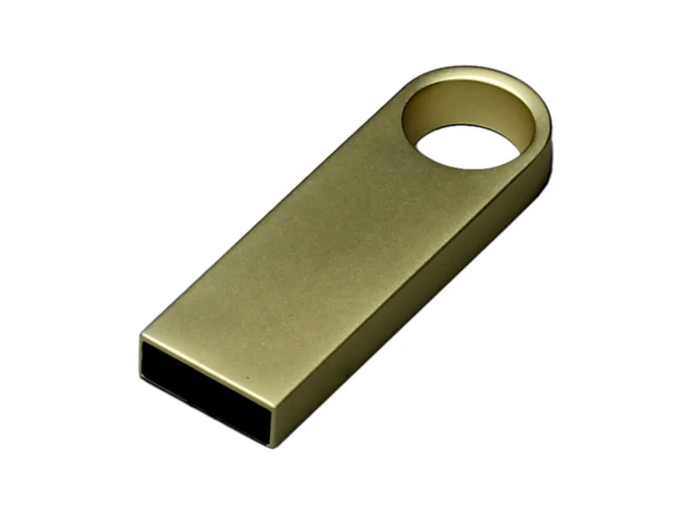 USB 3.0-флешка на 128 Гб с мини чипом и круглым отверстием золотистый 128Gb - фото 1