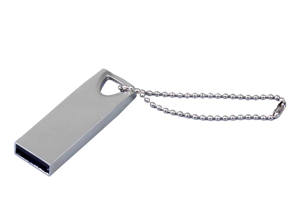 USB 2.0-флешка на 8 Гб с мини чипом и отверстием для цепочки серебристый 8Gb