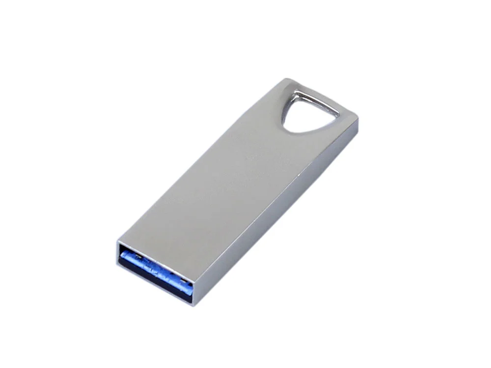 USB 2.0-флешка на 16 Гб с мини чипом и отверстием для цепочки серебристый 16Gb - фото 2