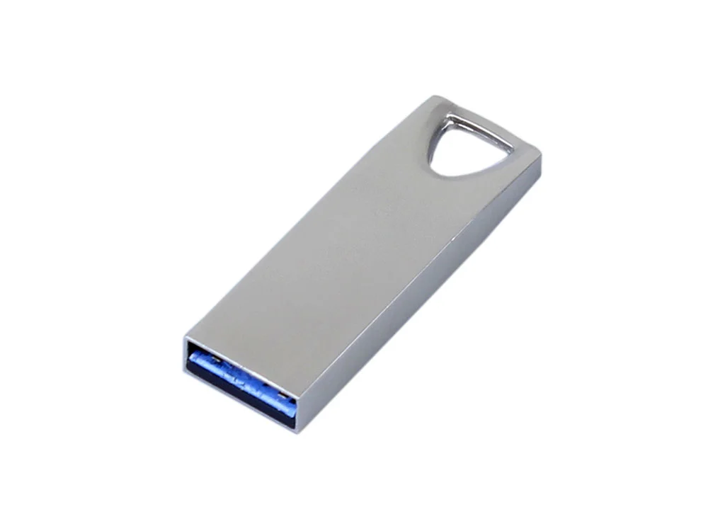USB 2.0-флешка на 32 Гб с мини чипом и отверстием для цепочки серебристый 32Gb - фото 2