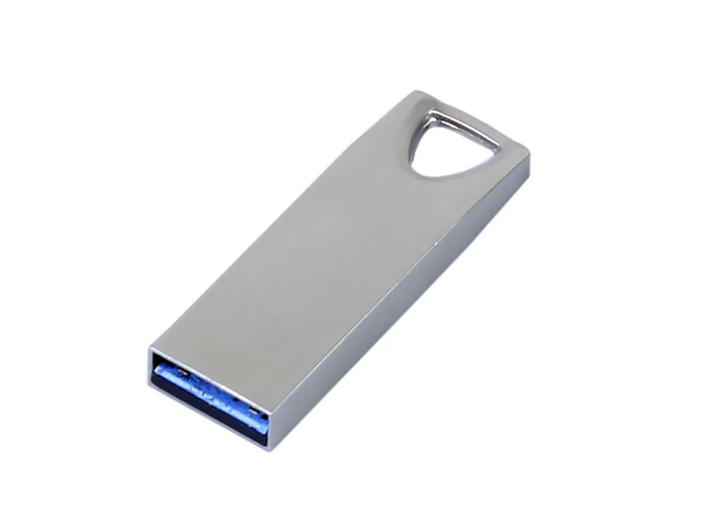 USB 3.0-флешка на 64 Гб с мини чипом и отверстием для цепочки серебристый 64Gb - фото 2