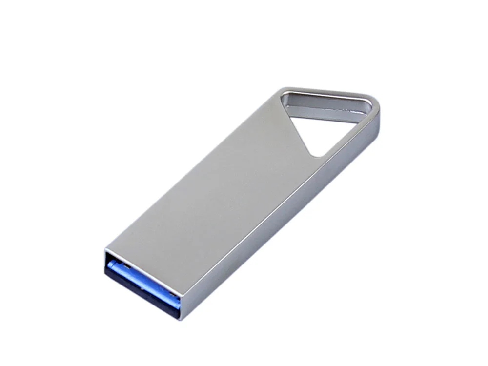 USB 2.0-флешка на 512 Мбайт с мини чипом и отверстием для цепочки серебристый 512Mb - фото 2