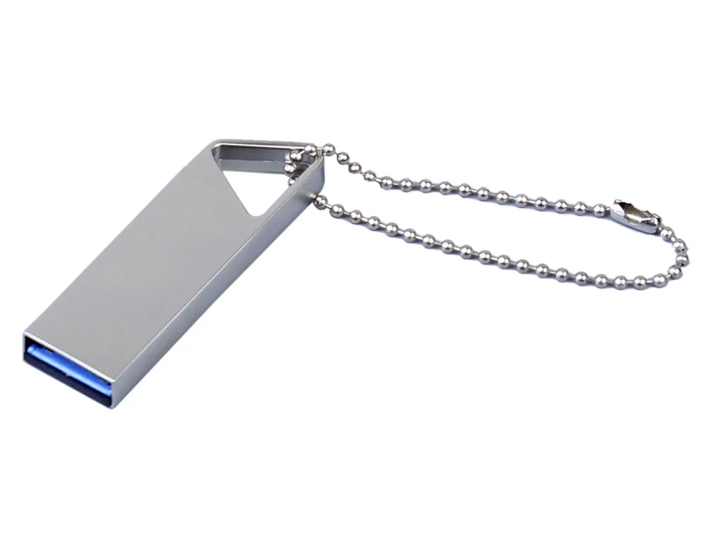 USB 2.0-флешка на 4 Гб с мини чипом и отверстием для цепочки серебристый 4Gb - фото 1