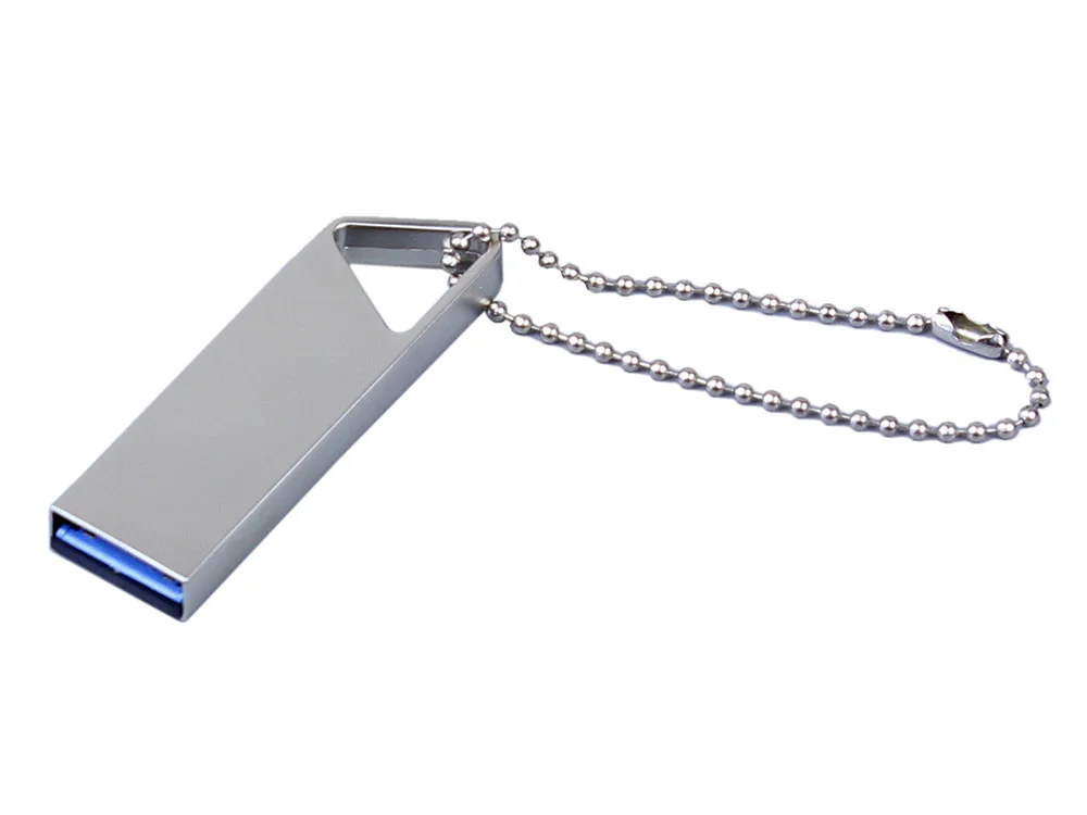 USB 2.0-флешка на 32 Гб с мини чипом и отверстием для цепочки серебристый 32Gb - фото 1