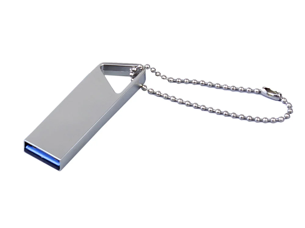USB 2.0-флешка на 128 Гб с мини чипом и отверстием для цепочки серебристый 128Gb - фото 1