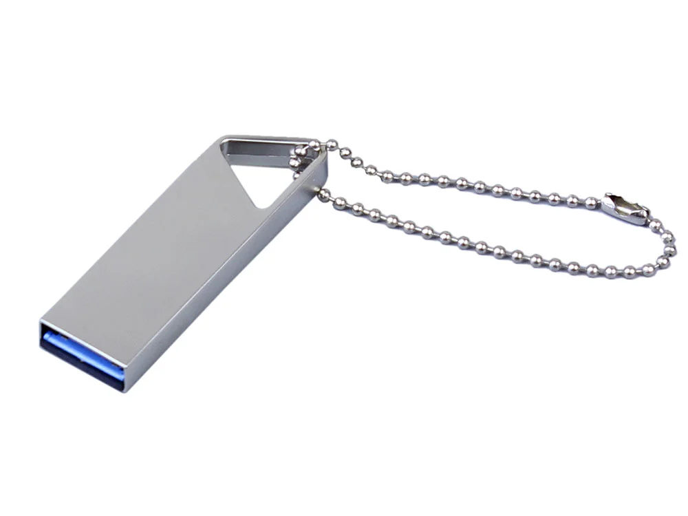 USB 3.0-флешка на 64 Гб с мини чипом и отверстием для цепочки серебристый 64Gb