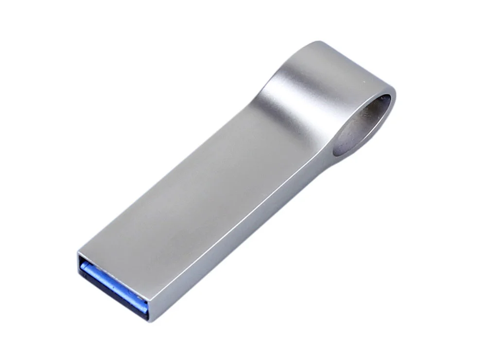 USB 2.0-флешка на 512 Мбайт с мини чипом и боковым отверстием для цепочки серебристый 512Mb - фото 2