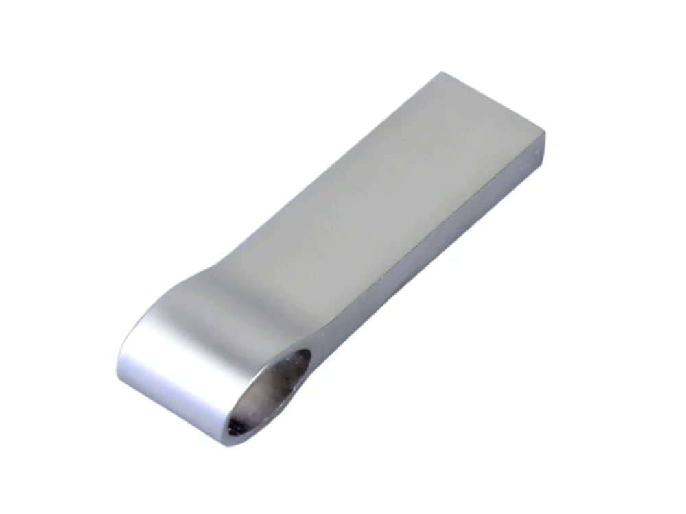 USB 2.0-флешка на 512 Мбайт с мини чипом и боковым отверстием для цепочки серебристый 512Mb - фото 3