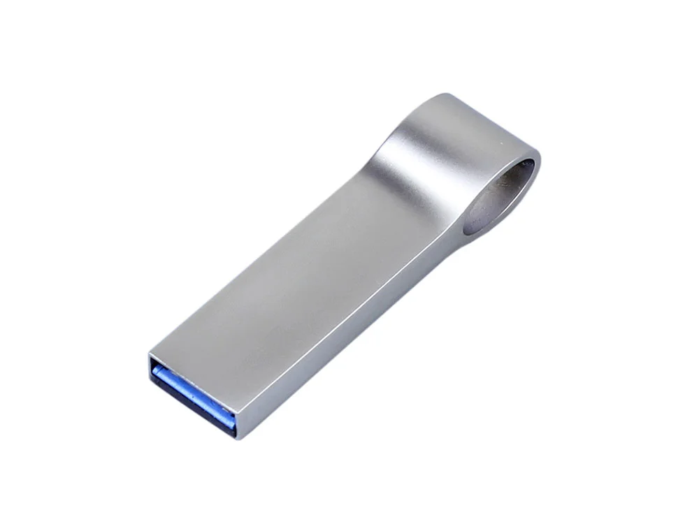 USB 2.0-флешка на 8 Гб с мини чипом и боковым отверстием для цепочки серебристый 8Gb - фото 2