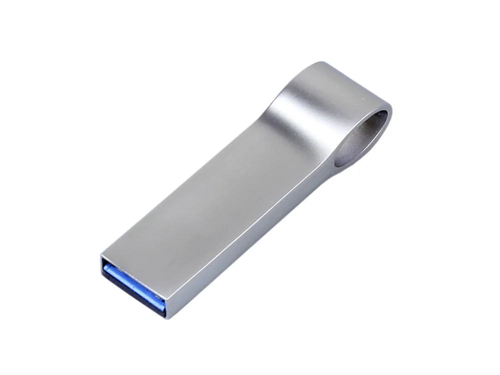 USB 2.0-флешка на 16 Гб с мини чипом и боковым отверстием для цепочки серебристый 16Gb - фото 2