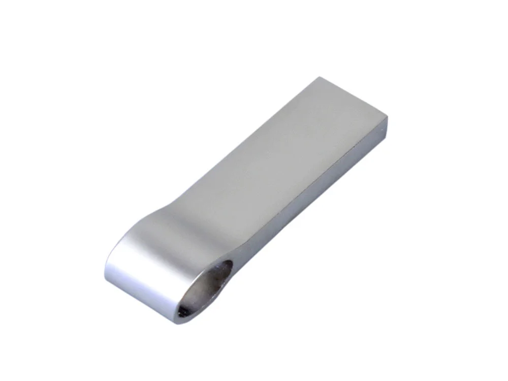 USB 2.0-флешка на 16 Гб с мини чипом и боковым отверстием для цепочки серебристый 16Gb - фото 3