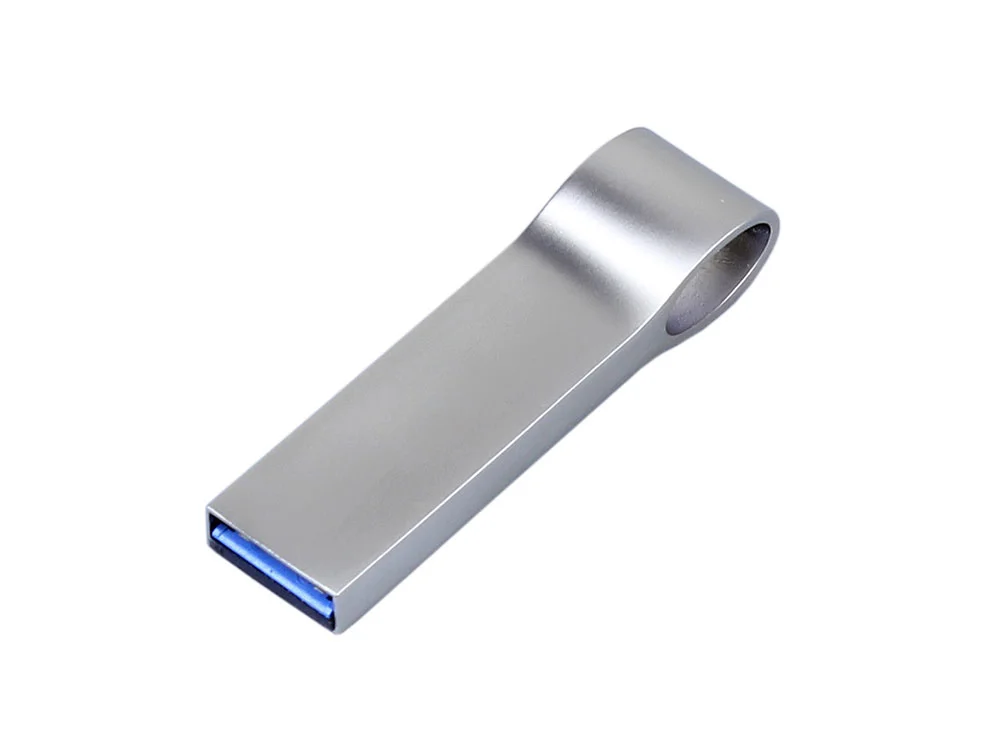 USB 2.0-флешка на 32 Гб с мини чипом и боковым отверстием для цепочки серебристый 32Gb - фото 2