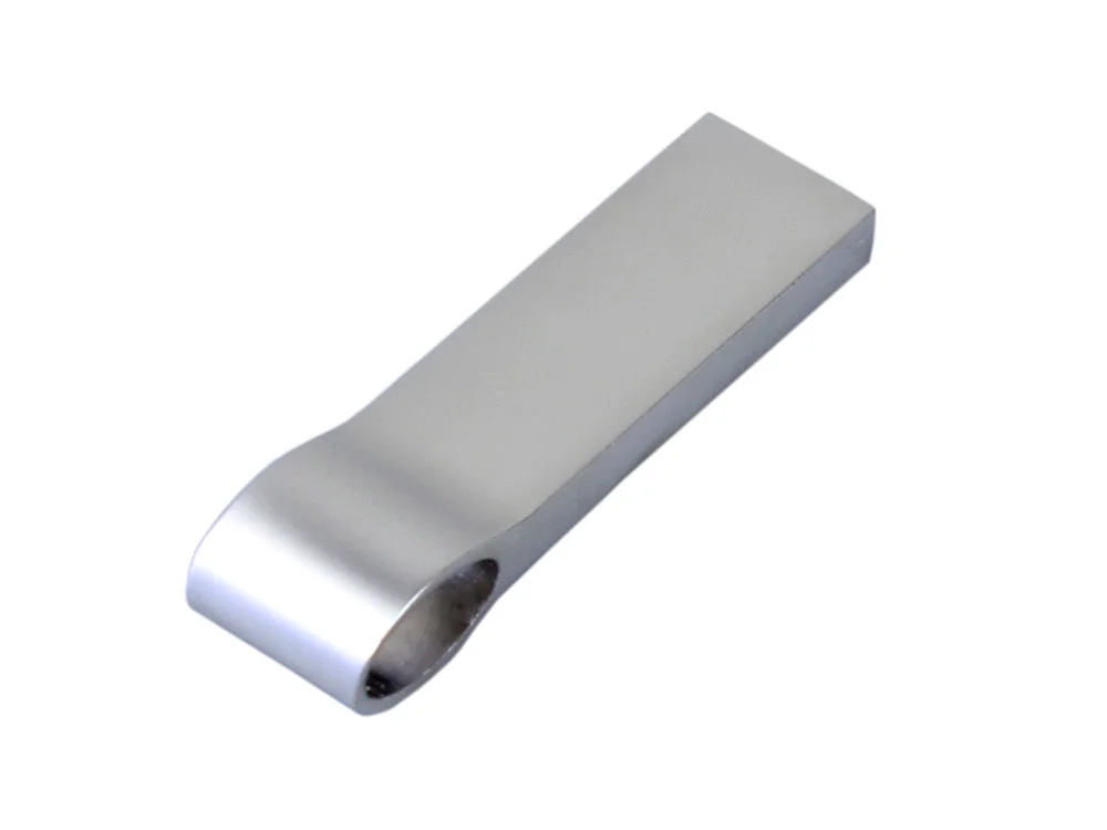 USB 2.0-флешка на 128 Гб с мини чипом и боковым отверстием для цепочки серебристый 128Gb - фото 3