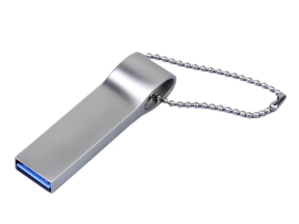 USB 3.0-флешка на 16 Гб с мини чипом и боковым отверстием для цепочки серебристый 16Gb - фото 1