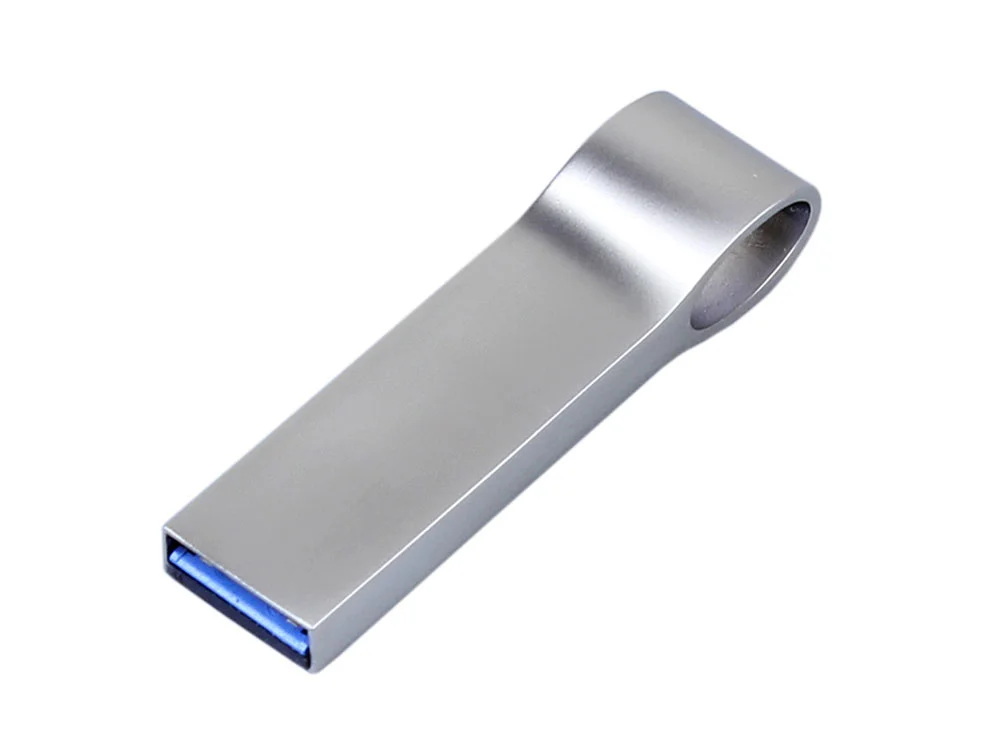 USB 3.0-флешка на 16 Гб с мини чипом и боковым отверстием для цепочки серебристый 16Gb - фото 2