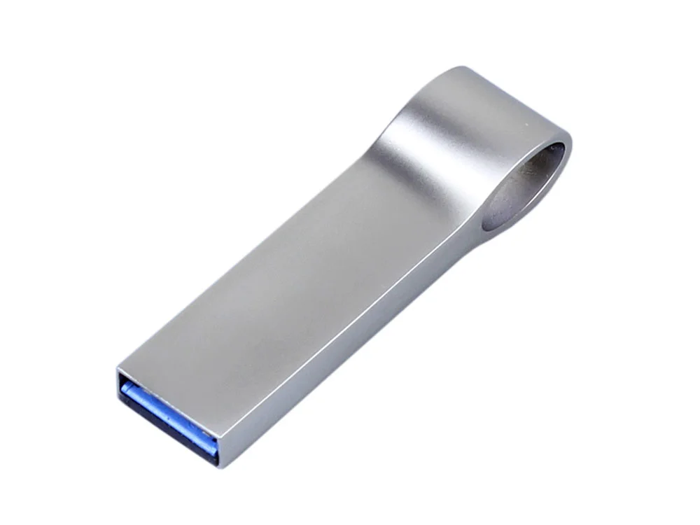 USB 3.0-флешка на 32 Гб с мини чипом и боковым отверстием для цепочки серебристый 32Gb - фото 2