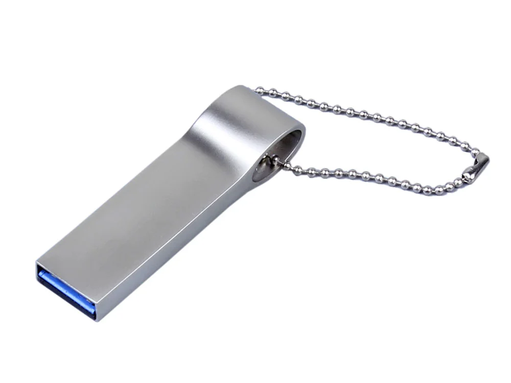 USB 3.0-флешка на 128 Гб с мини чипом и боковым отверстием для цепочки серебристый 128Gb - фото 1
