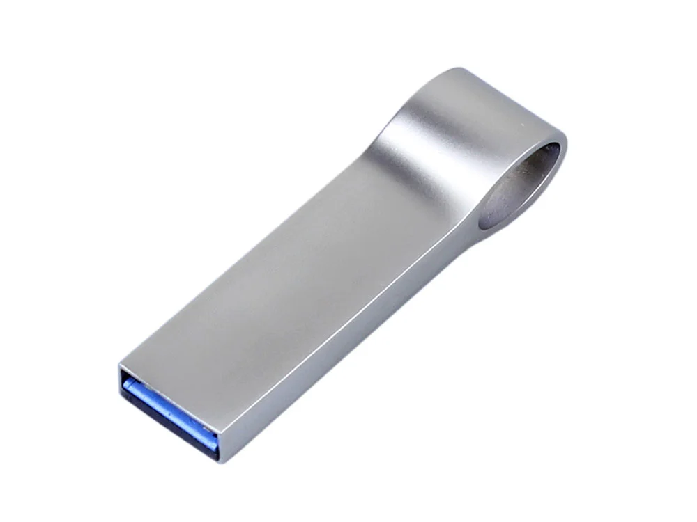 USB 3.0-флешка на 128 Гб с мини чипом и боковым отверстием для цепочки серебристый 128Gb - фото 2