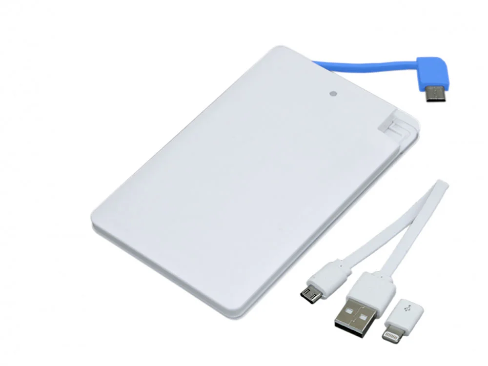 Внешний аккумулятор в форме карты Trunk 2500 mAh синий - фото 2