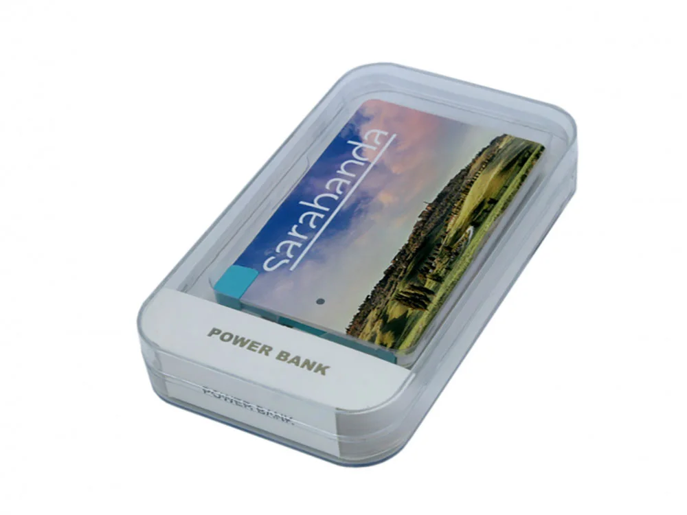 Внешний аккумулятор в форме карты Trunk 2500 mAh синий - фото 3