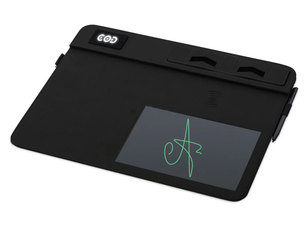 Многофункциональный коврик для мыши Multi Pad с беспроводной зарядкой и LCD экраном 10 Вт черный