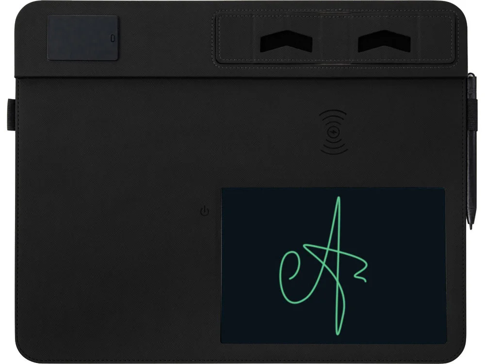Многофункциональный коврик для мыши Multi Pad с беспроводной зарядкой и LCD экраном 10 Вт черный - фото 2