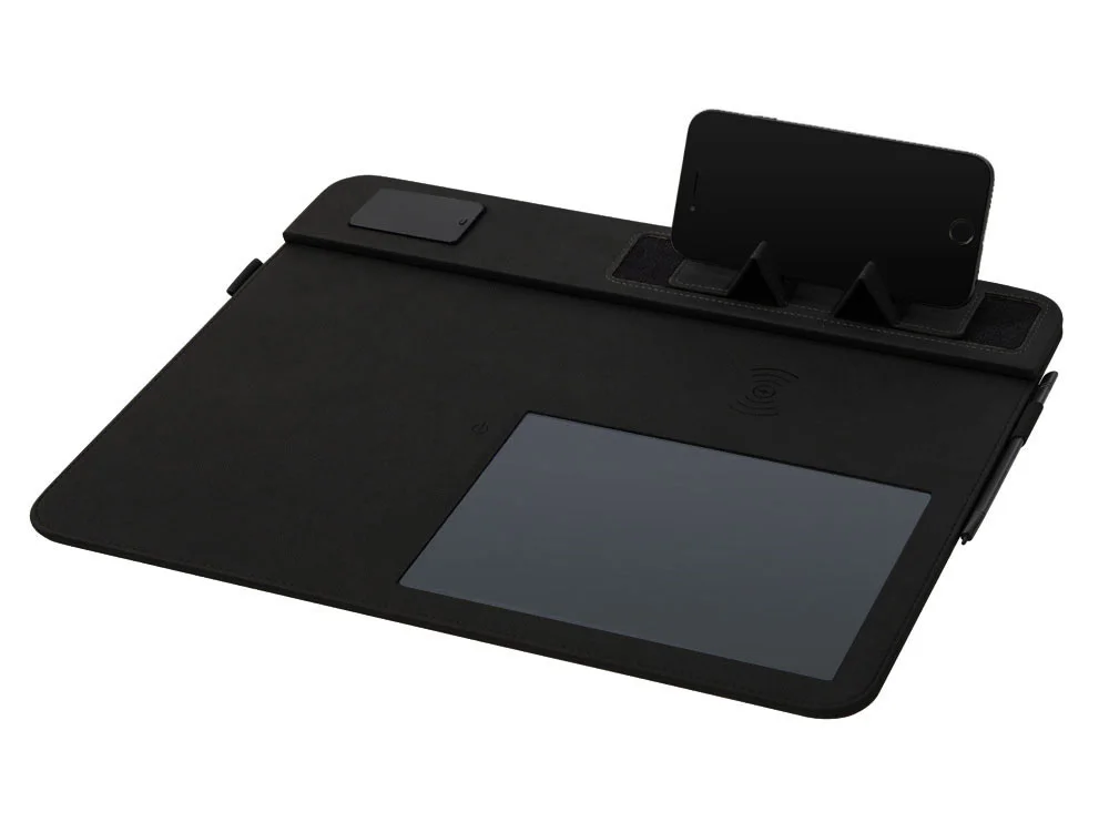 Многофункциональный коврик для мыши Multi Pad с беспроводной зарядкой и LCD экраном 10 Вт черный - фото 5