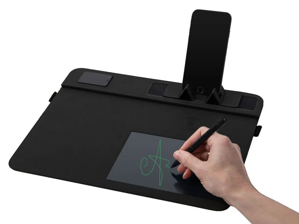Многофункциональный коврик для мыши Multi Pad с беспроводной зарядкой и LCD экраном 10 Вт черный - фото 6
