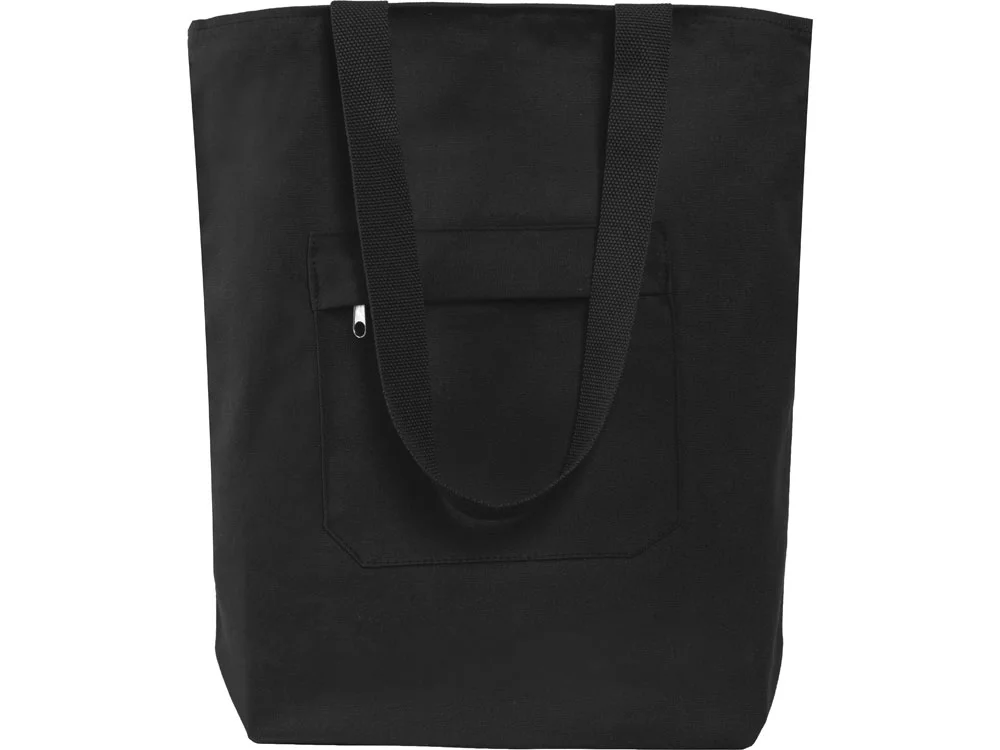 Сумка на молнии Zipper из хлопка 280 г/м2 черный - фото 2