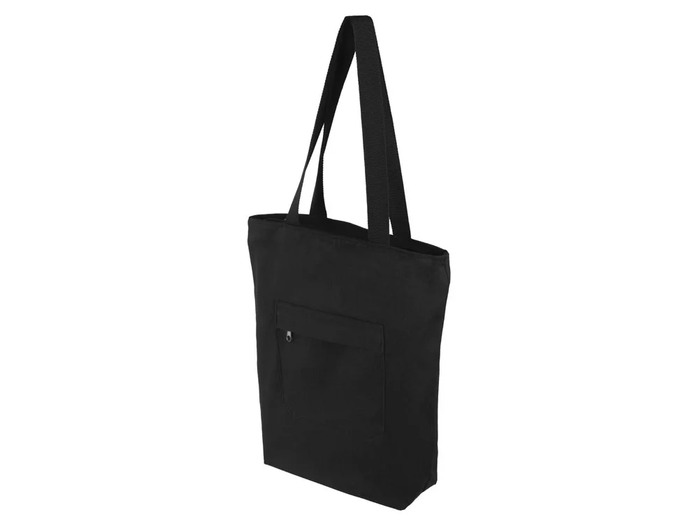 Сумка на молнии Zipper из хлопка 280 г/м2 черный - фото 4