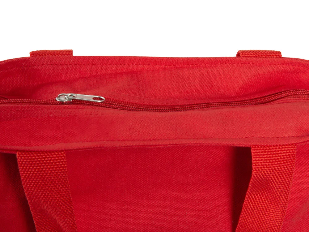 Сумка на молнии Zipper из хлопка 280 г/м2 красный - фото 7