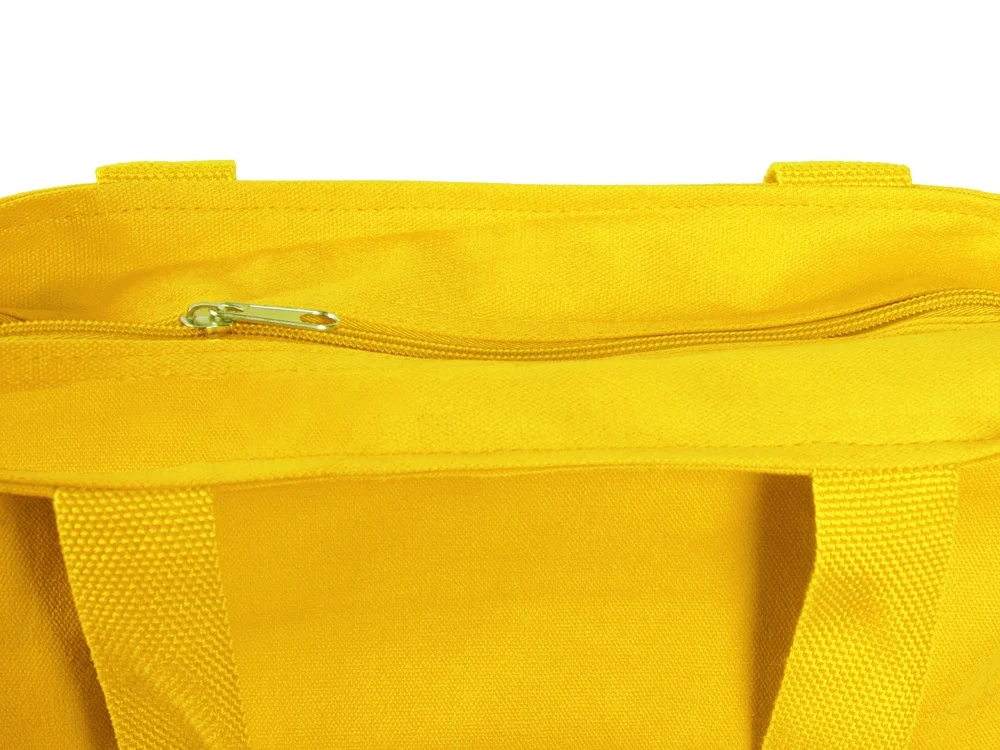 Сумка на молнии Zipper из хлопка 280 г/м2 желтый - фото 7