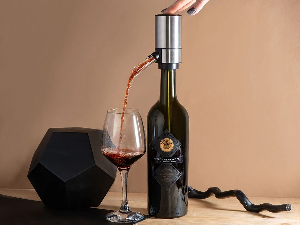 Электрический аэратор-диспенсер для вина Wine delight серебристый - фото 17